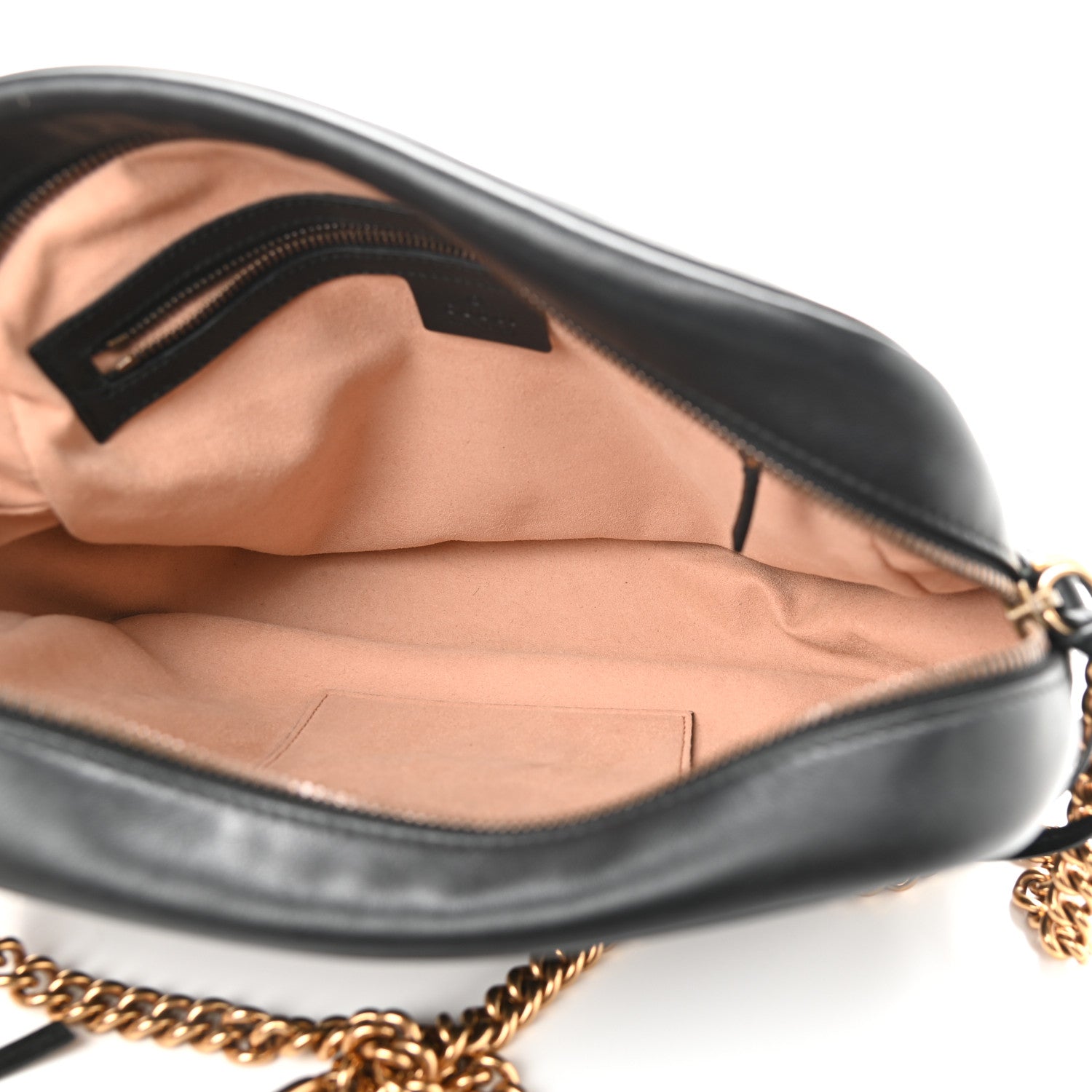 Gucci Calfskin Matelasse Medium GG Marmont Chain Shoulder Bag Black 5 of 10