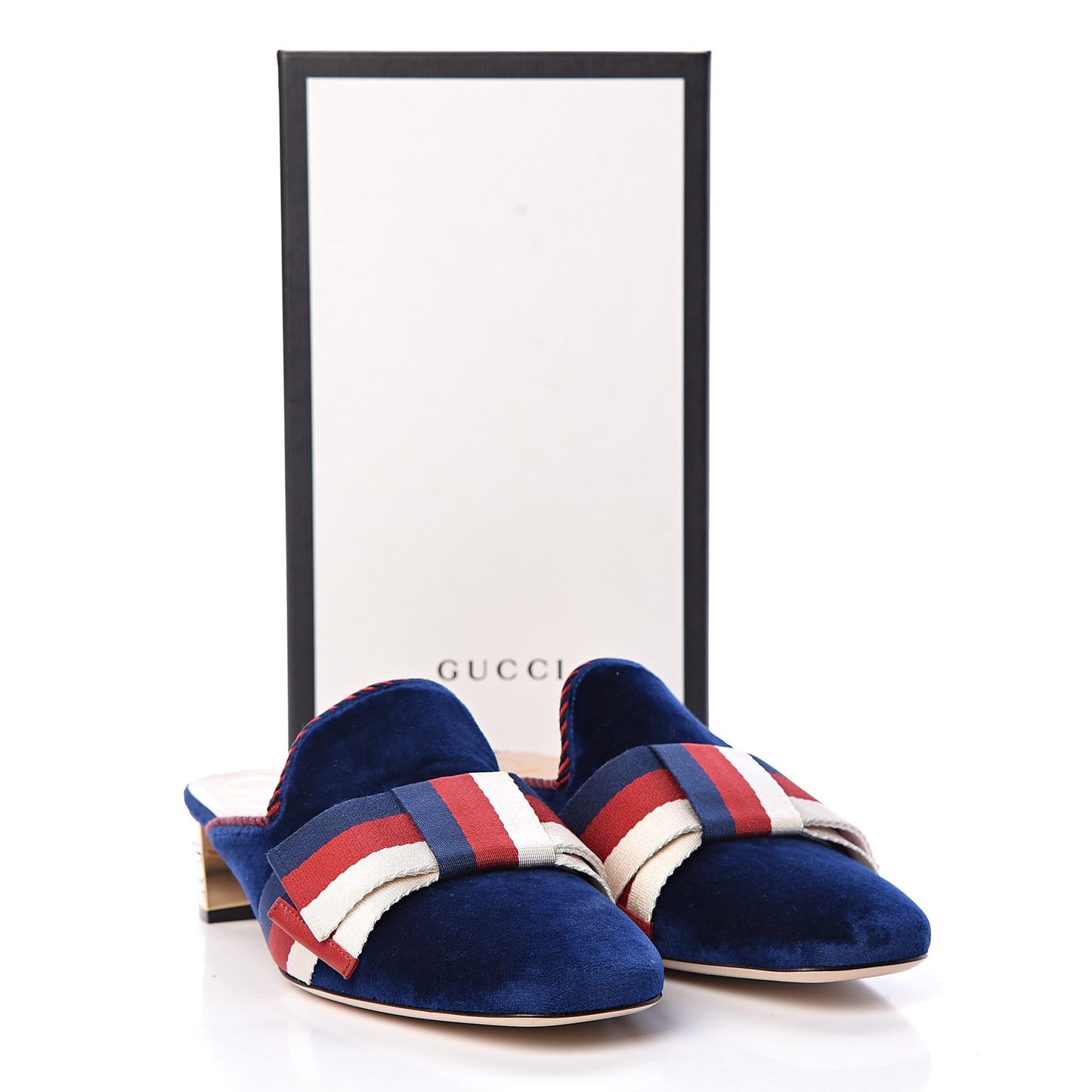 Velvet Crystal Sylvie Bow Mules 39 Cobalt Blue