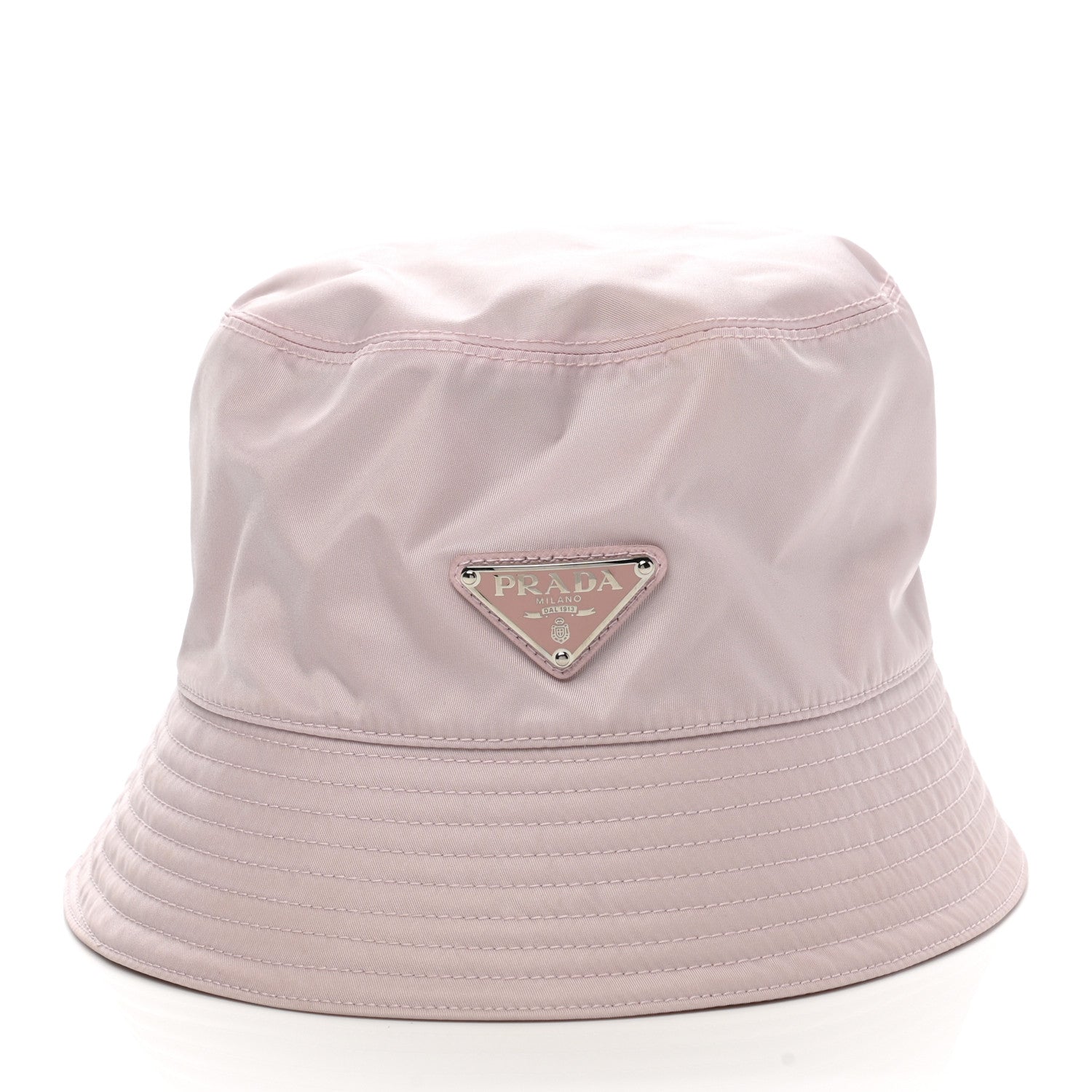 Prada Re-Nylon Metal Triangle Logo Womens Bucket Hat S Alabastro 2 of 9