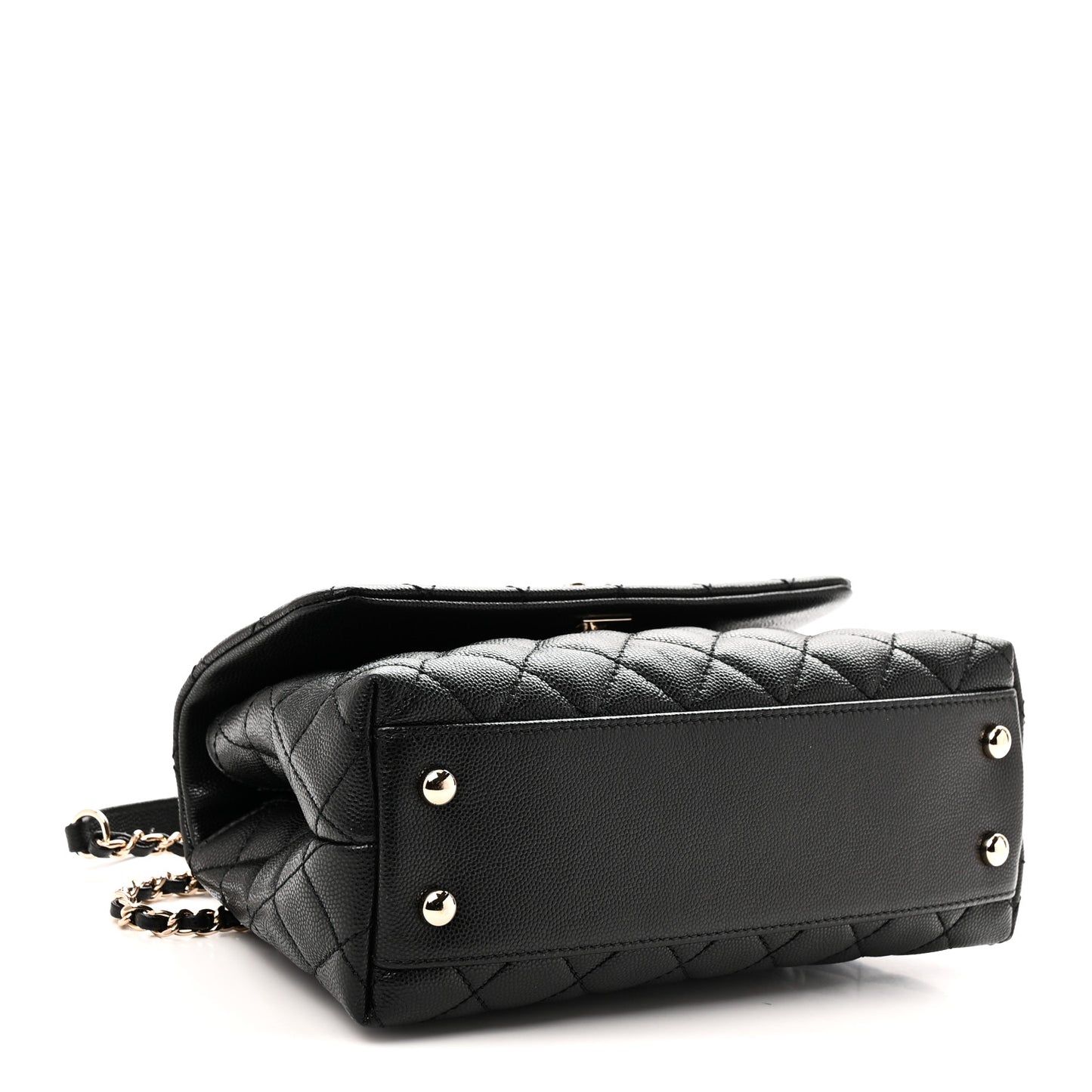 Caviar Quilted Mini Coco Handle Flap Black
