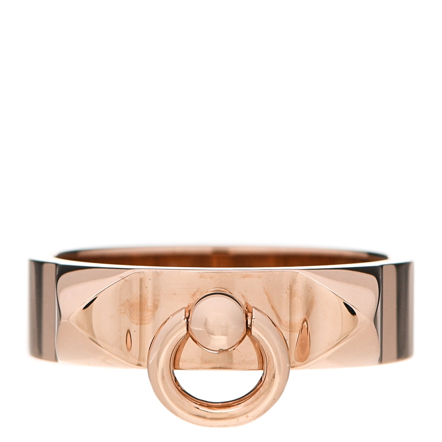 Hermes 18K Rose Gold PM Collier De Chien Ring 51 5.75 1 of 6