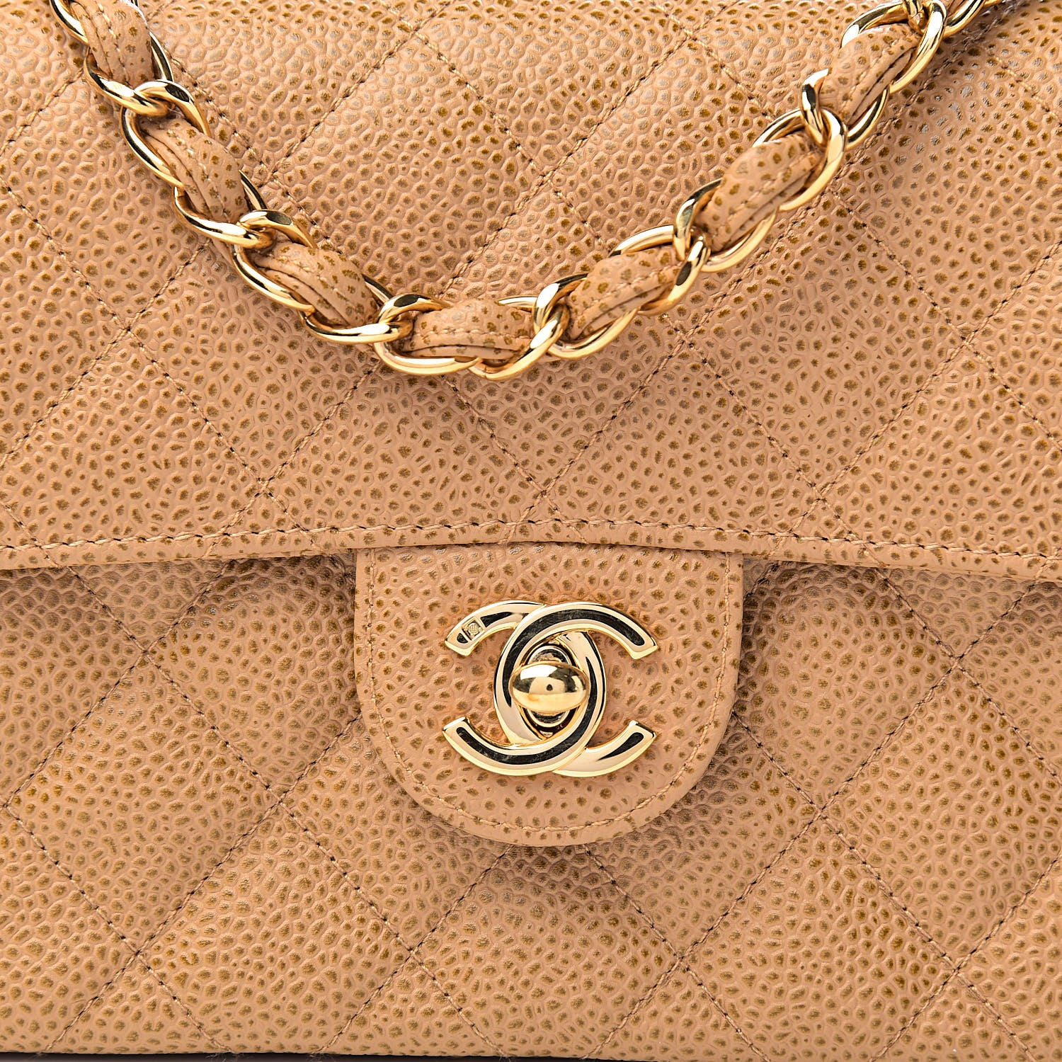 Chanel Caviar Quilted Mini Square Flap Beige 10 of 11