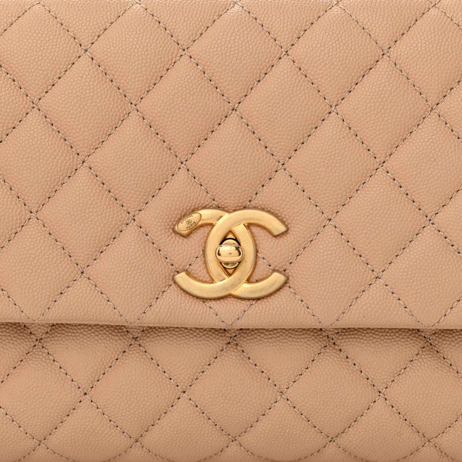 Chanel Caviar Lizard Embossed Quilted Small Coco Handle Flap Beige 8 of 11