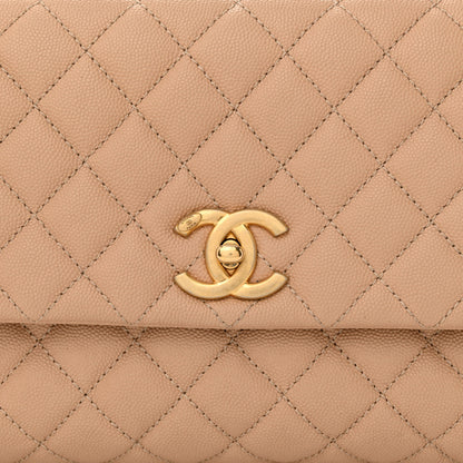 Chanel Caviar Lizard Embossed Quilted Small Coco Handle Flap Beige 8 of 11