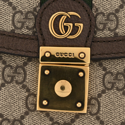 Gucci GG Supreme Monogram Textured Dollar Calfskin Web Small Ophidia Padlock Top Handle Bag Beige Ebony New Acero 11 of 11