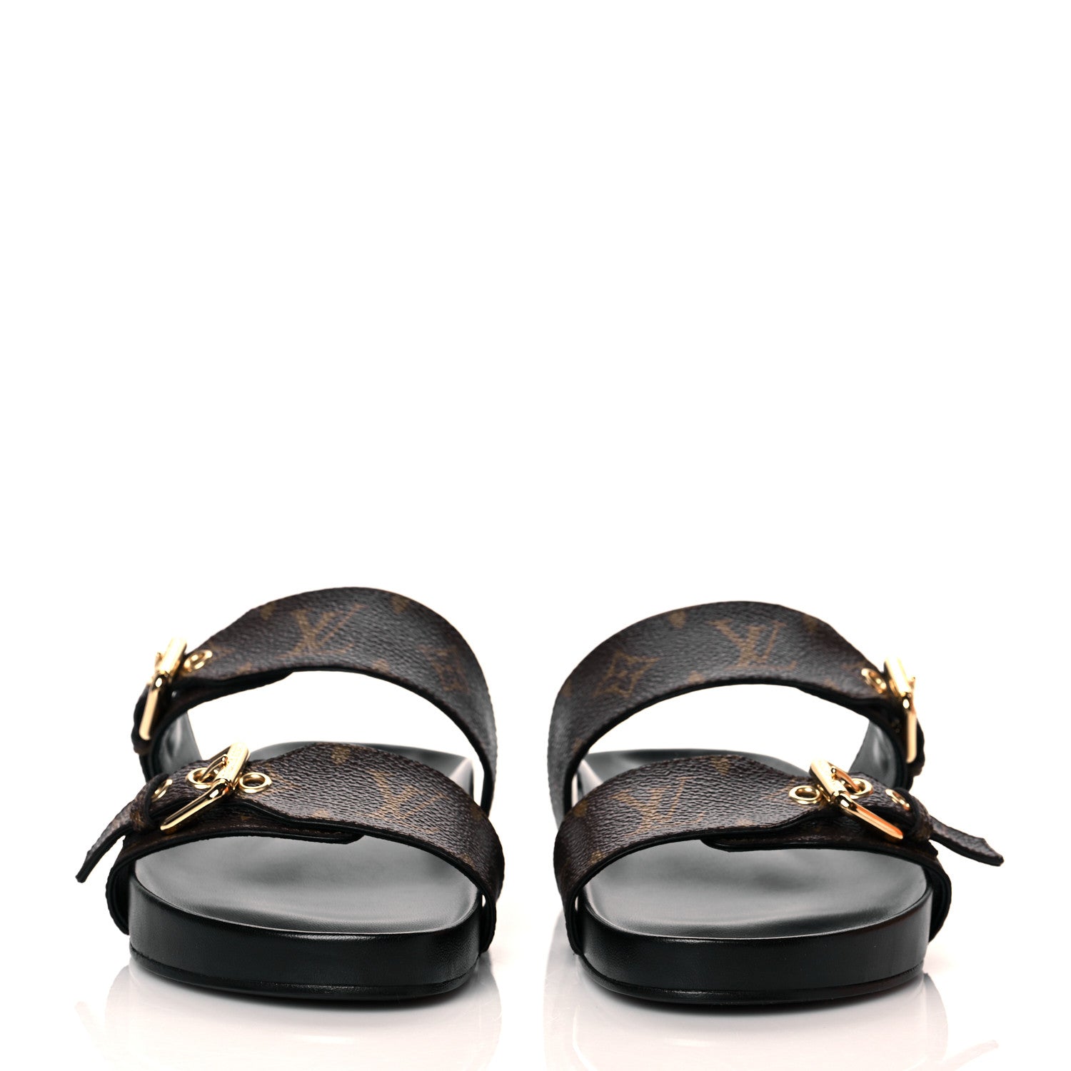 Louis Vuitton Monogram Bom Dia Mule Sandals 39 Black 2 of 8