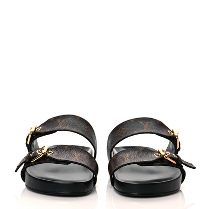 Louis Vuitton Monogram Bom Dia Mule Sandals 39 Black 2 of 8