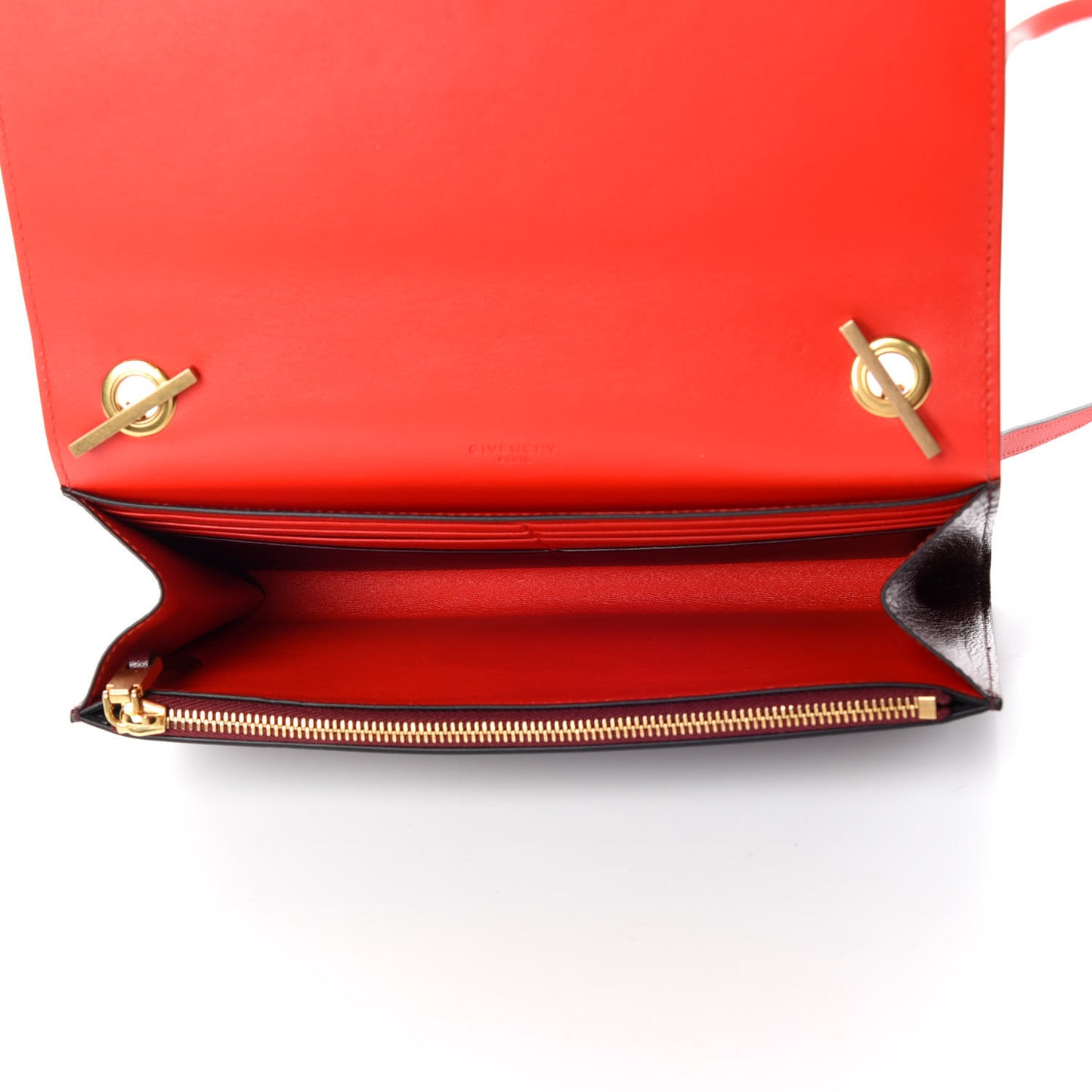 Goatskin Edge Chain Wallet Aubergine
