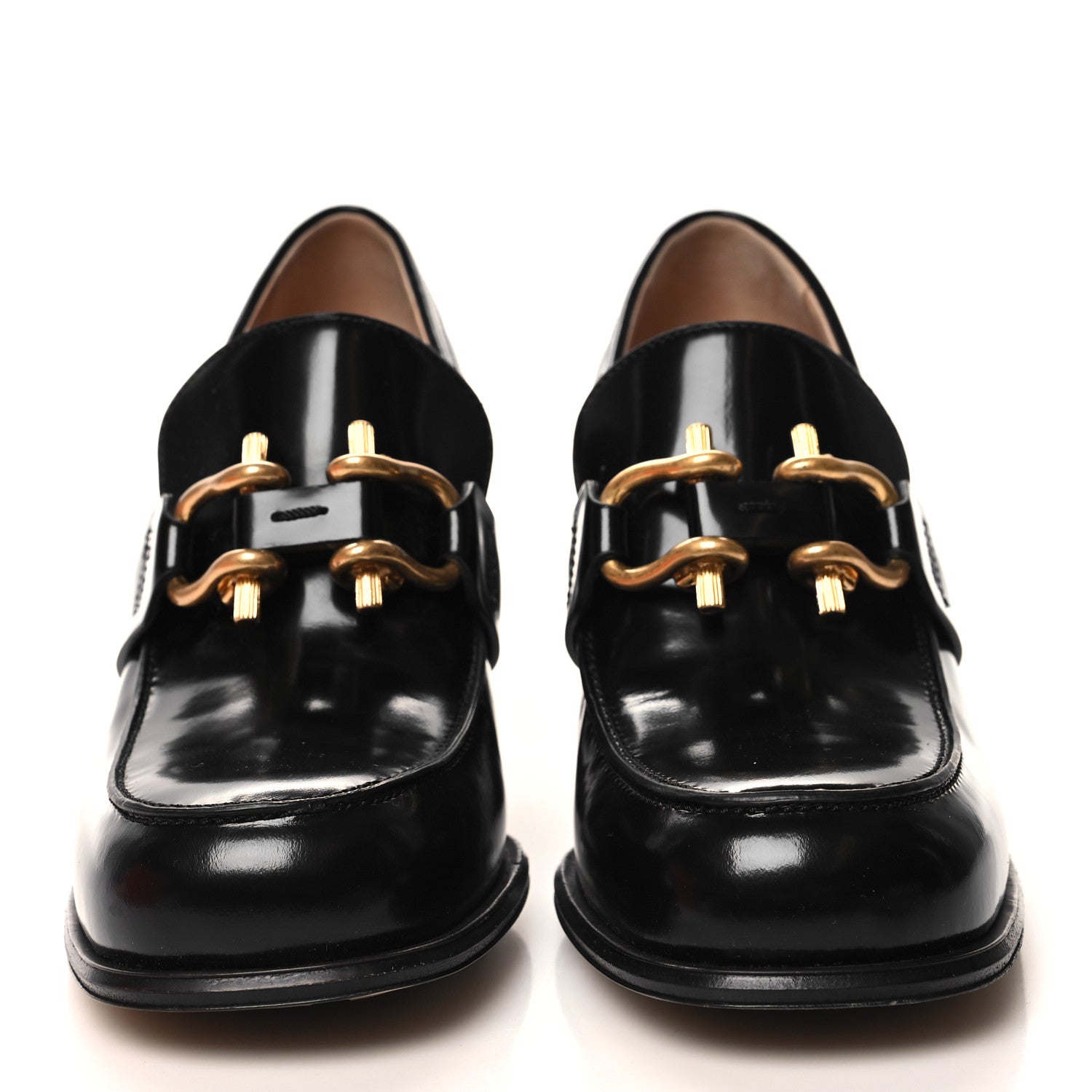 Bottega Veneta Glossy Calfskin Monsieur 70mm Loafer Pumps 38 Black 2 of 7