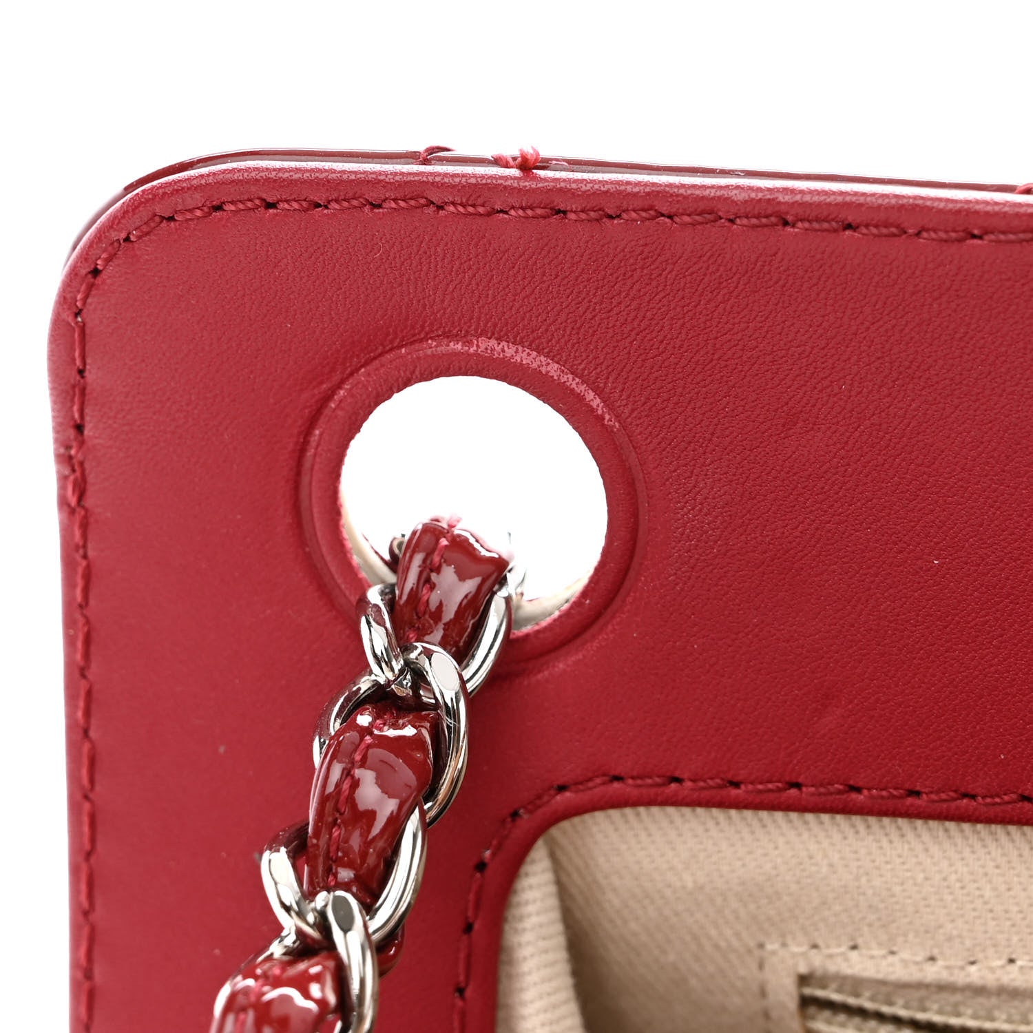 Chanel Patent Quilted Timeless CC Shopping Tote Red 12 of 13