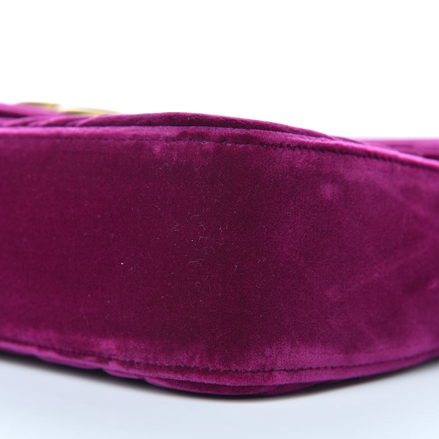 Velvet Matelasse Medium GG Marmont Shoulder Bag Fuchsia Violet Cyclamen