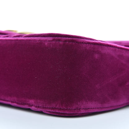 Gucci Velvet Matelasse Medium GG Marmont Shoulder Bag Fuchsia Violet Cyclamen 9 of 10