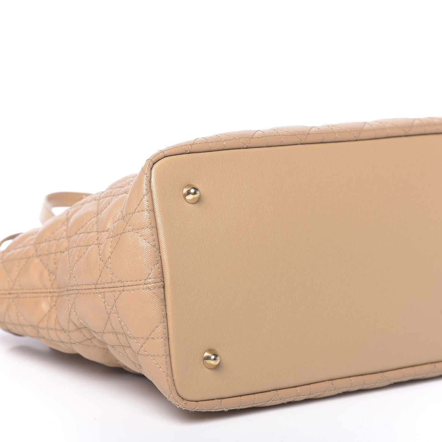 Coated Canvas Cannage Small Panarea Tote Beige