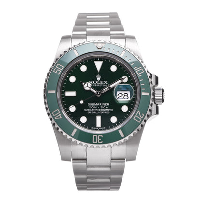 Rolex Stainless Steel 40mm Oyster Perpetual Submariner Date Hulk Watch Green 116610LV 1 of 8