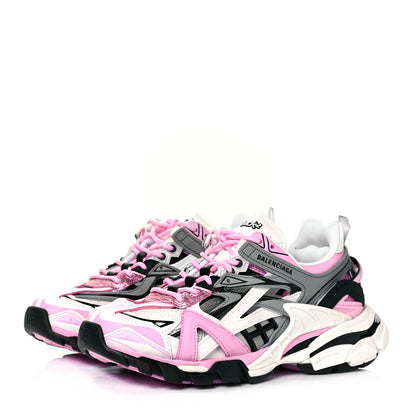 Balenciaga Rubber Mesh Tri-Color Womens Track.2 Open Sneakers 39 Pink Grey White 3 of 7