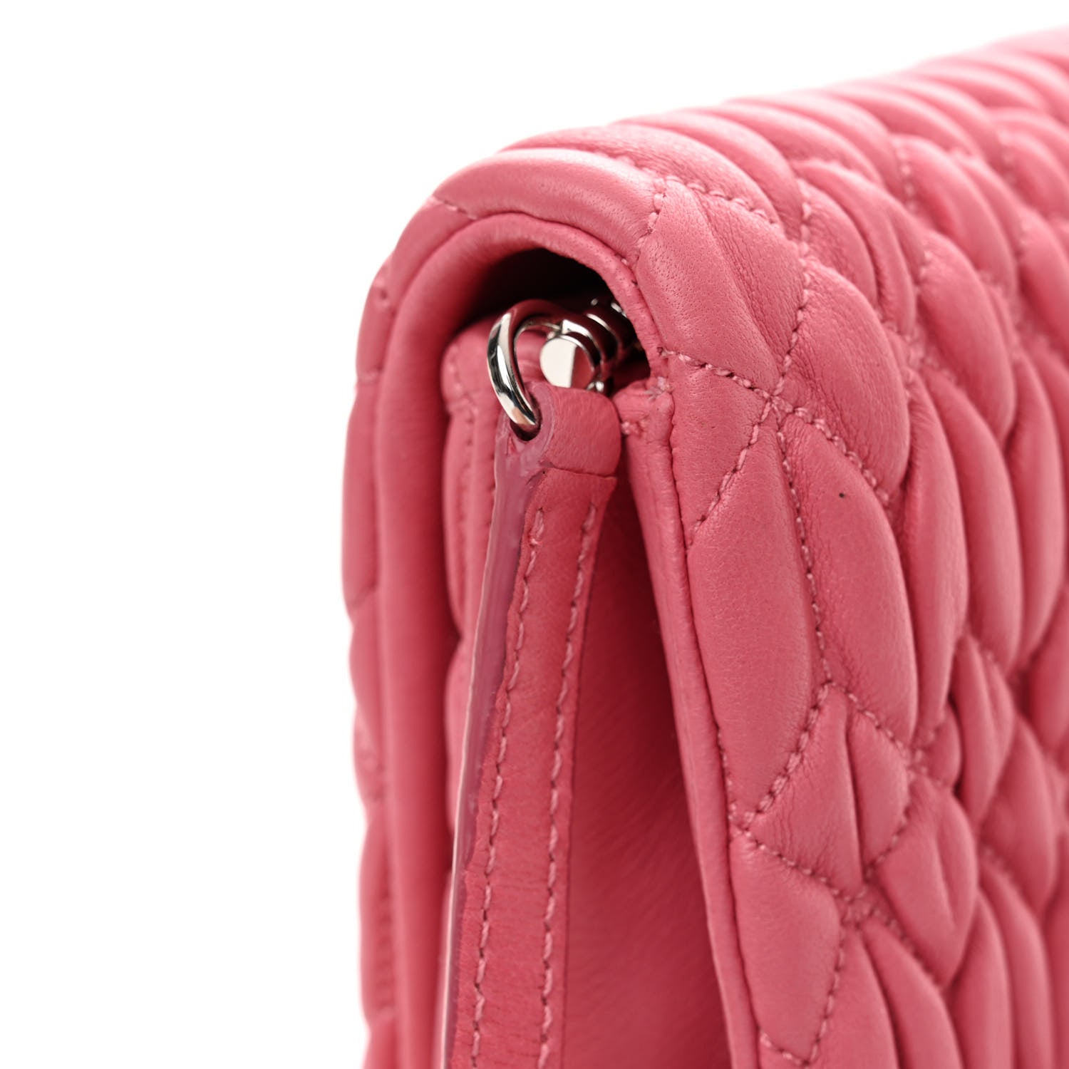 Miu Miu Nappa Matelasse Crystal Chain Crossbody Geranio 11 of 13