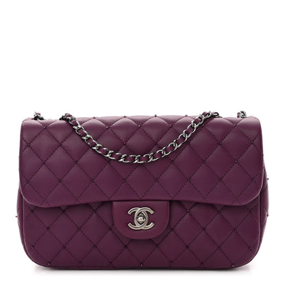 Chanel Lambskin Quilted Studded Flap Purple 1 of 10