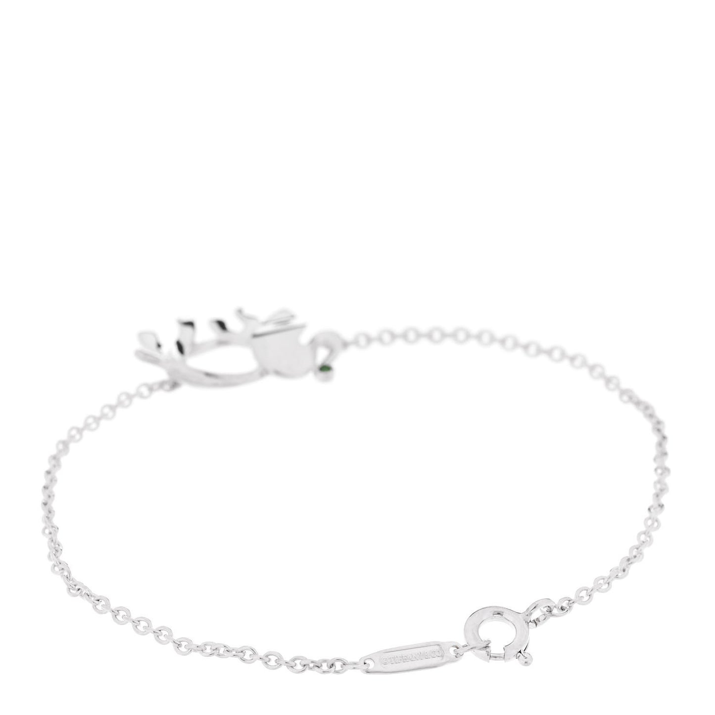 Sterling Silver Tsavorite Save the Wild Elephant Bracelet