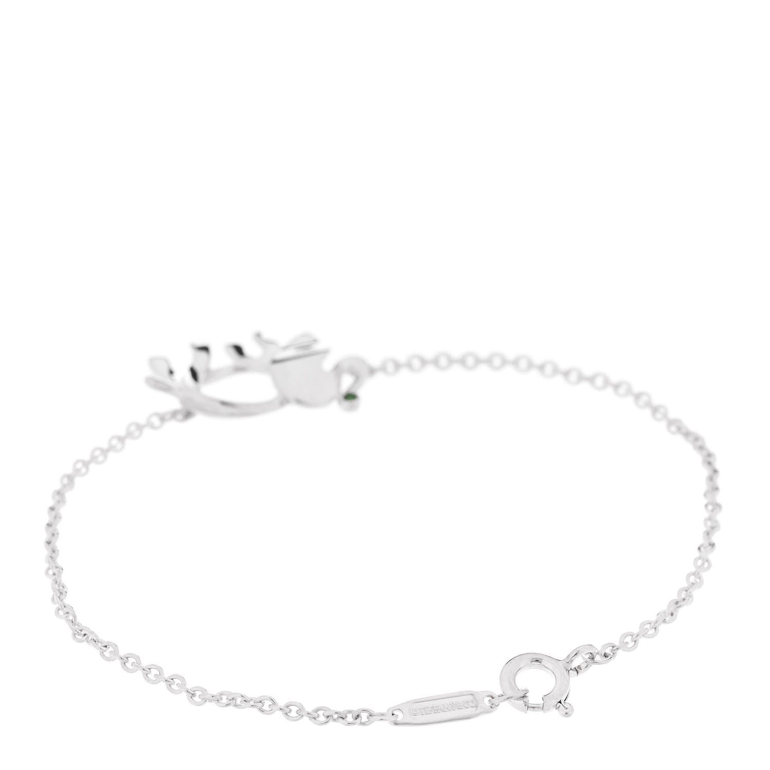 Tiffany Sterling Silver Tsavorite Save the Wild Elephant Bracelet 2 of 6