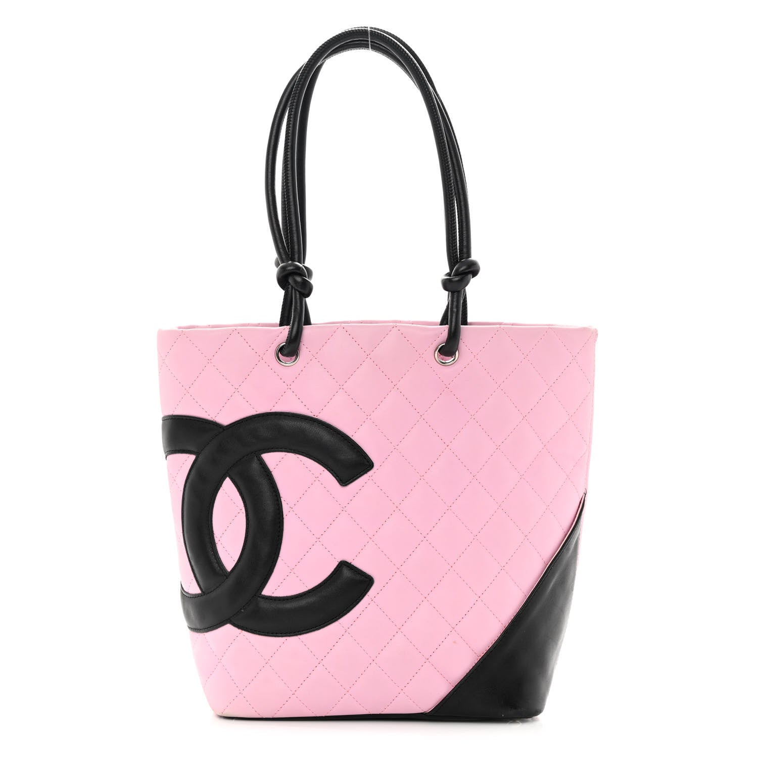 Chanel Calfskin Quilted Medium Cambon Tote Pink Black 1 of 16