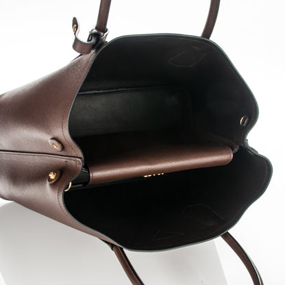 Prada Saffiano Cuir Small Double Bag Cacao 5 of 6