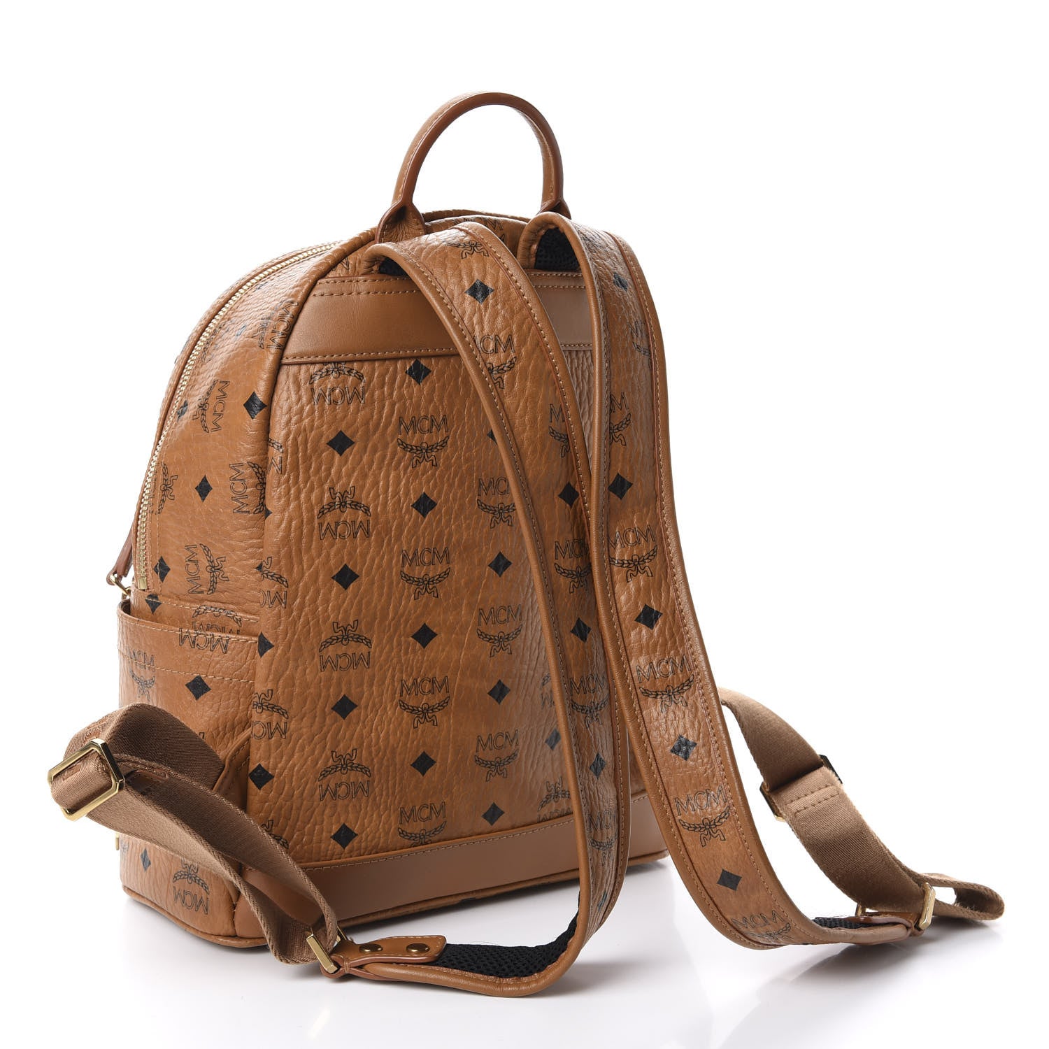 MCM Visetos Studded Small Dual Stark Backpack Cognac 2 of 10