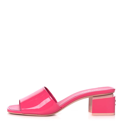 Chanel Patent Calfskin CC Mules 39 Dark Pink Light Pink 1 of 11