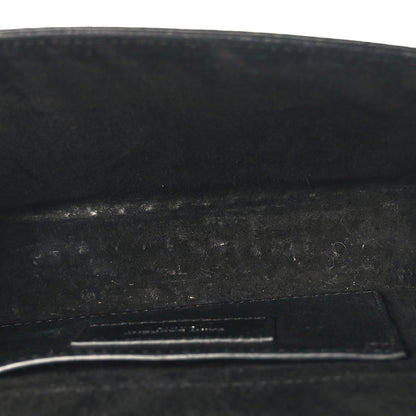 Saint Laurent Calfskin Crocodile Embossed Small Classic Monogram Kate Tassel Satchel Black 5 of 8
