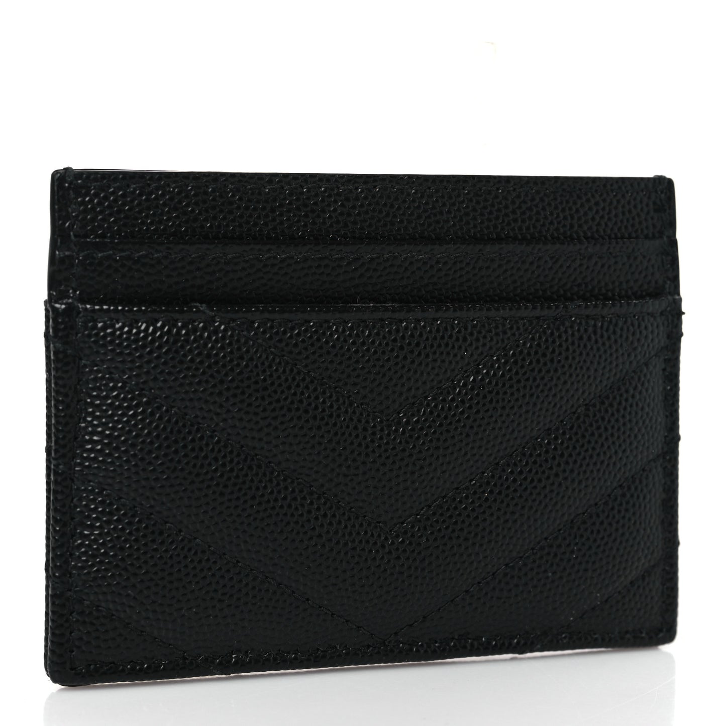 Grain De Poudre Matelasse Chevron Monogram Credit Card Case Black
