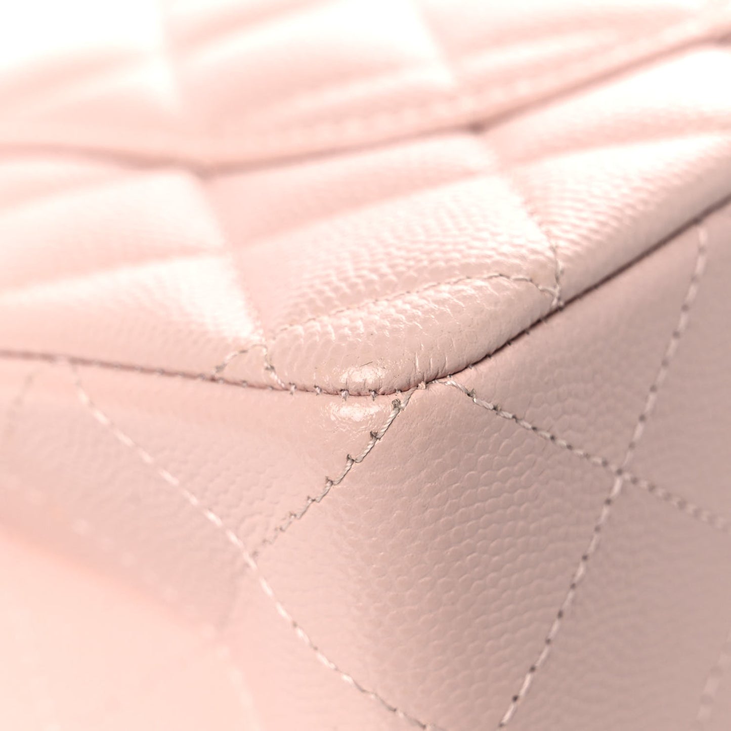 Caviar Quilted Small Double Flap Light Pink