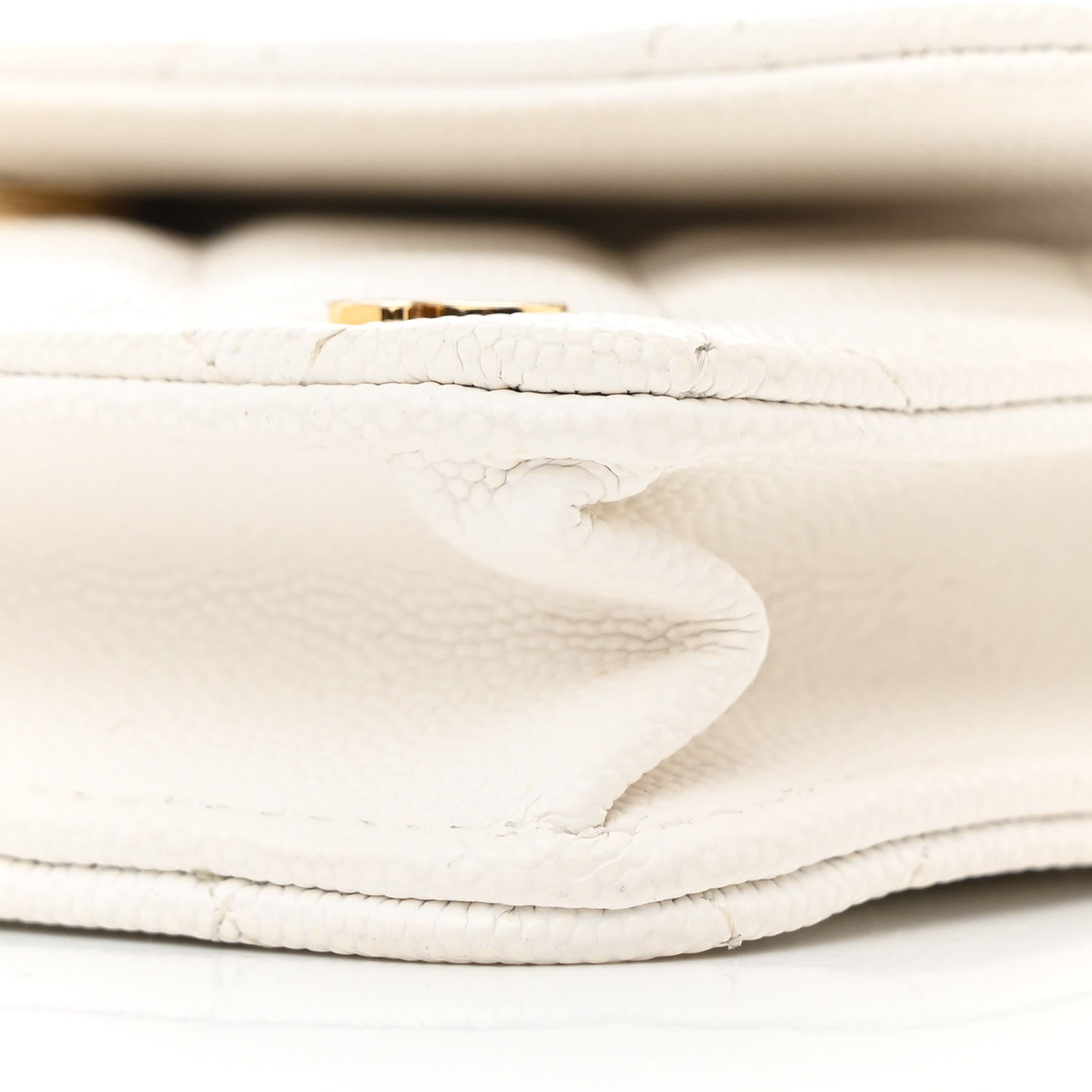 Chanel Caviar Quilted Enamel Coco Casino Flap Phone Holder With Chain White 11 of 12