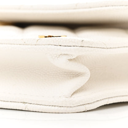 Chanel Caviar Quilted Enamel Coco Casino Flap Phone Holder With Chain White 11 of 12