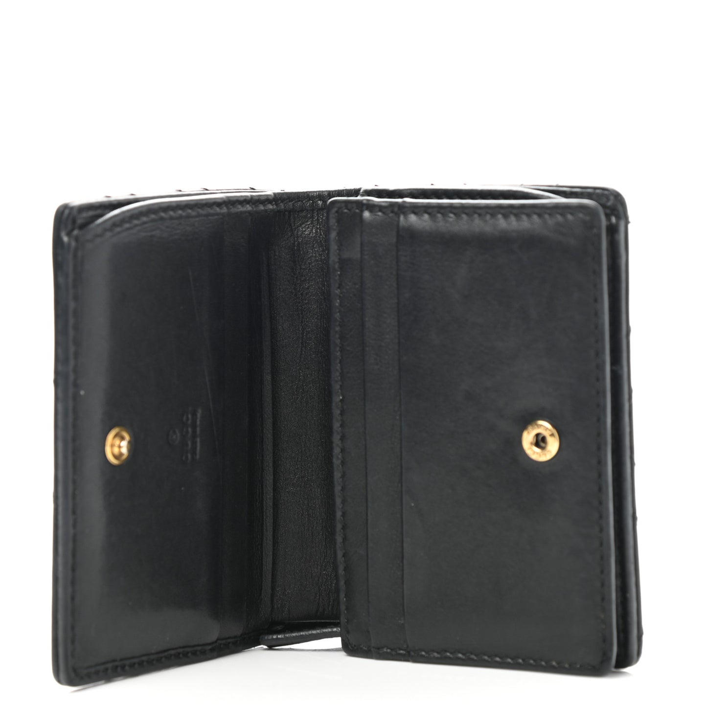 Calfskin Matelasse GG Marmont Card Case Wallet Black