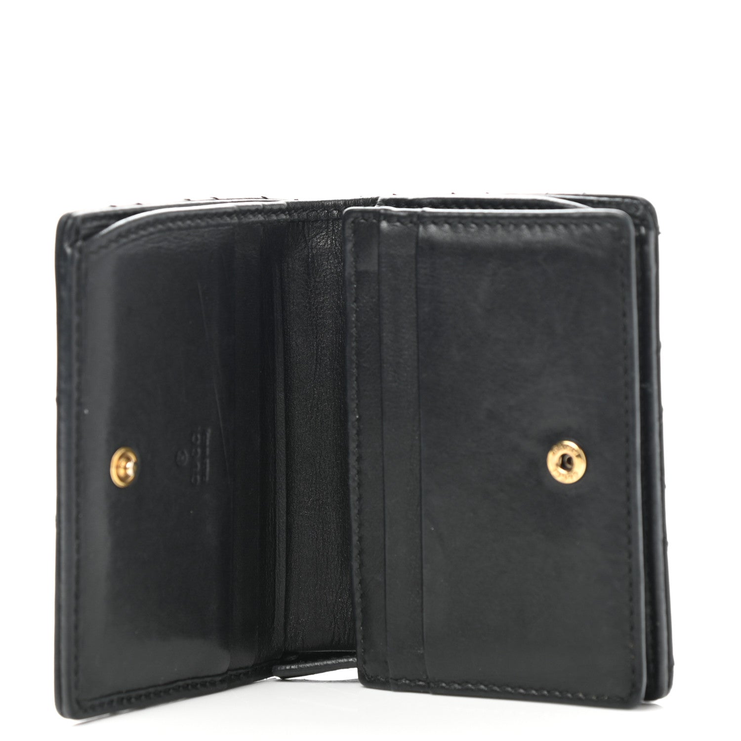 Gucci Calfskin Matelasse GG Marmont Card Case Wallet Black 5 of 8