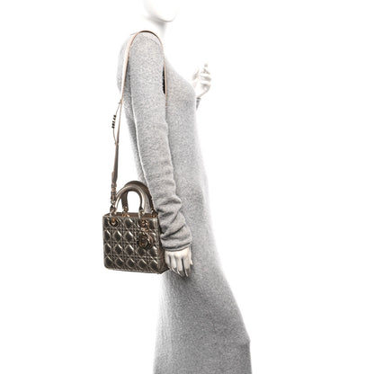 Christian Dior Metallic Lambskin Cannage Small My ABCDior Lady Dior Gold 3 of 11
