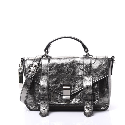 Proenza Schouler Metallic Lambskin Tiny PS1 Satchel Silver 1 of 9