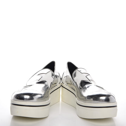 Stella McCartney Metallic Patent Alter Nappa Binx Star Slip On Platform Sneaker 38 Silver 5 of 11