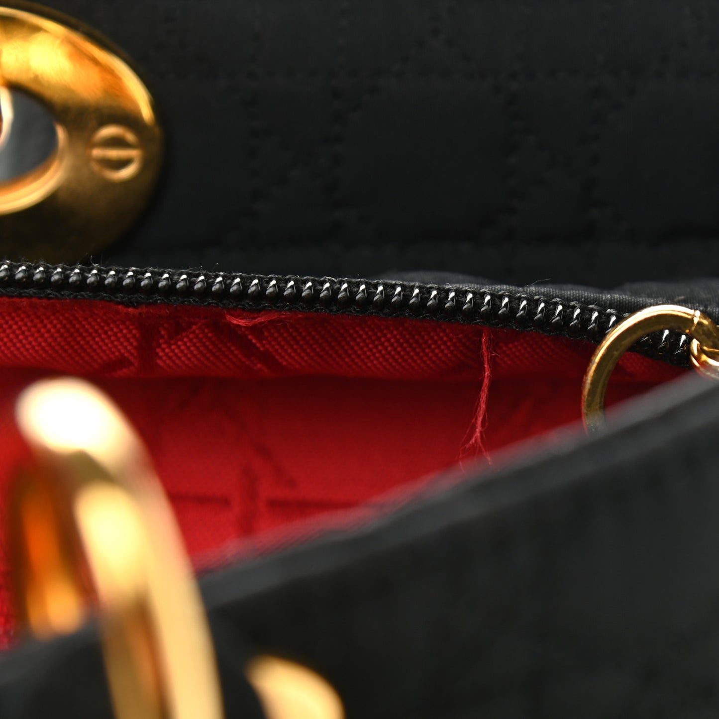 Nylon Cannage Large Lady Dior Black