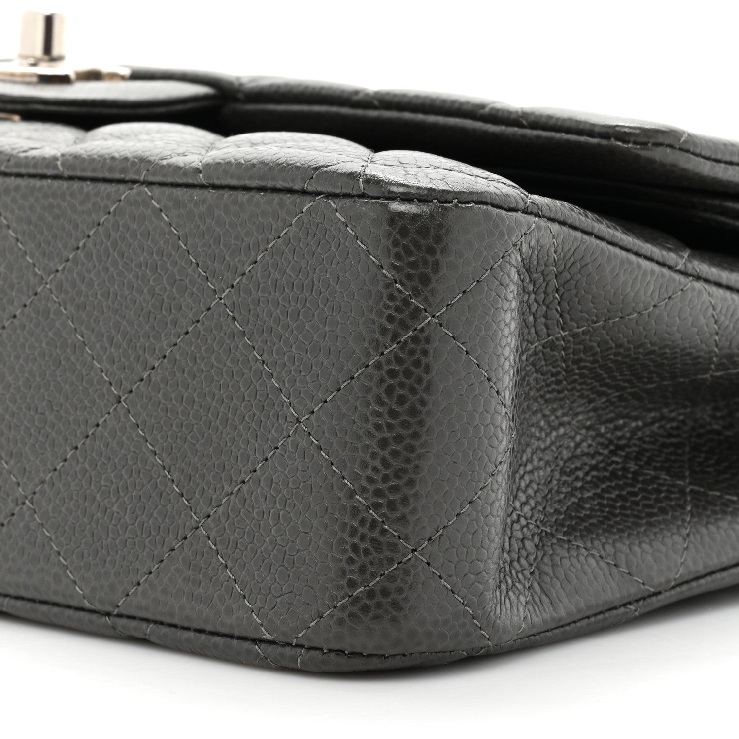 Chanel Caviar Quilted Medium Double Flap Dark Grey 8 of 16