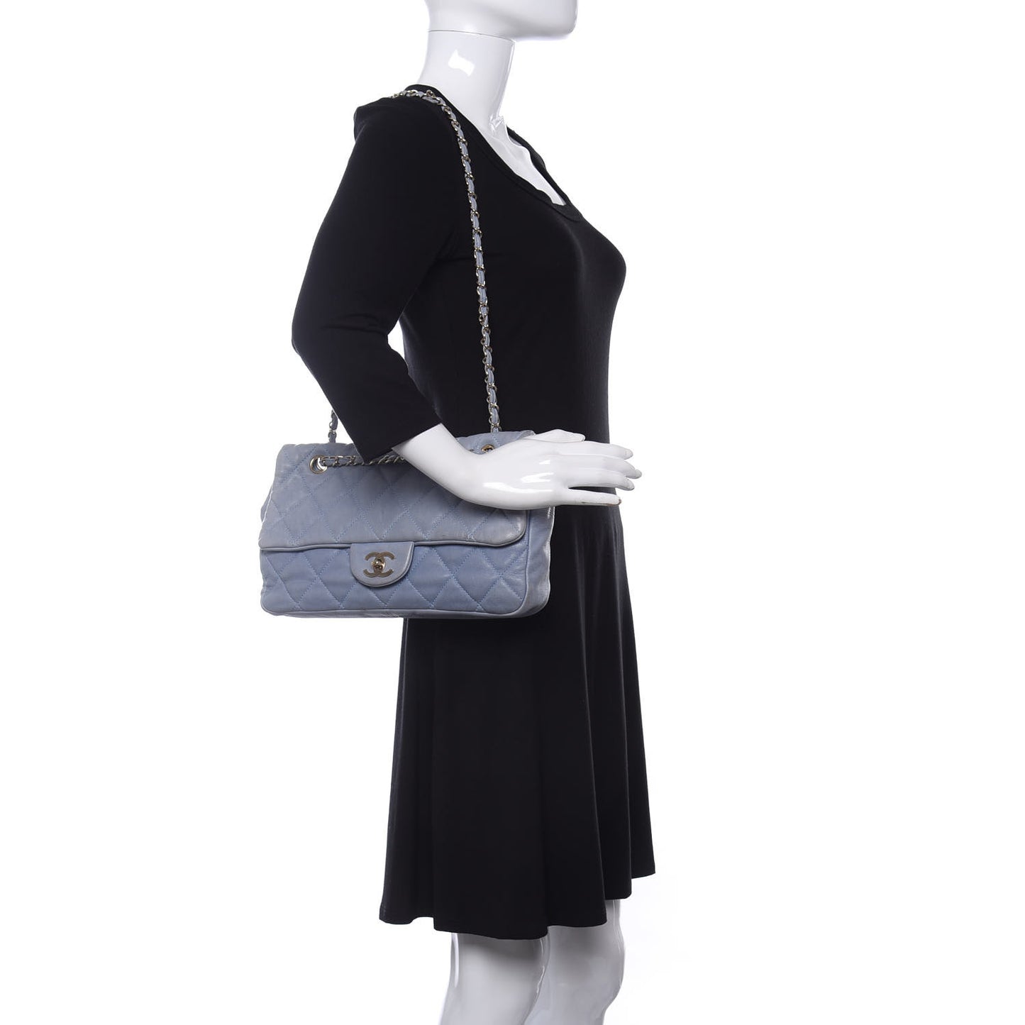 Distressed Lambskin Flap Blue