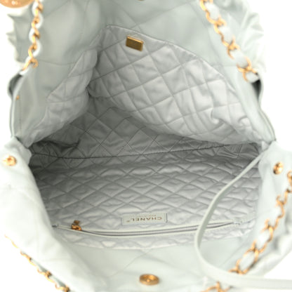 Chanel Shiny Calfskin Quilted Chanel 22 Light Blue 6 of 11