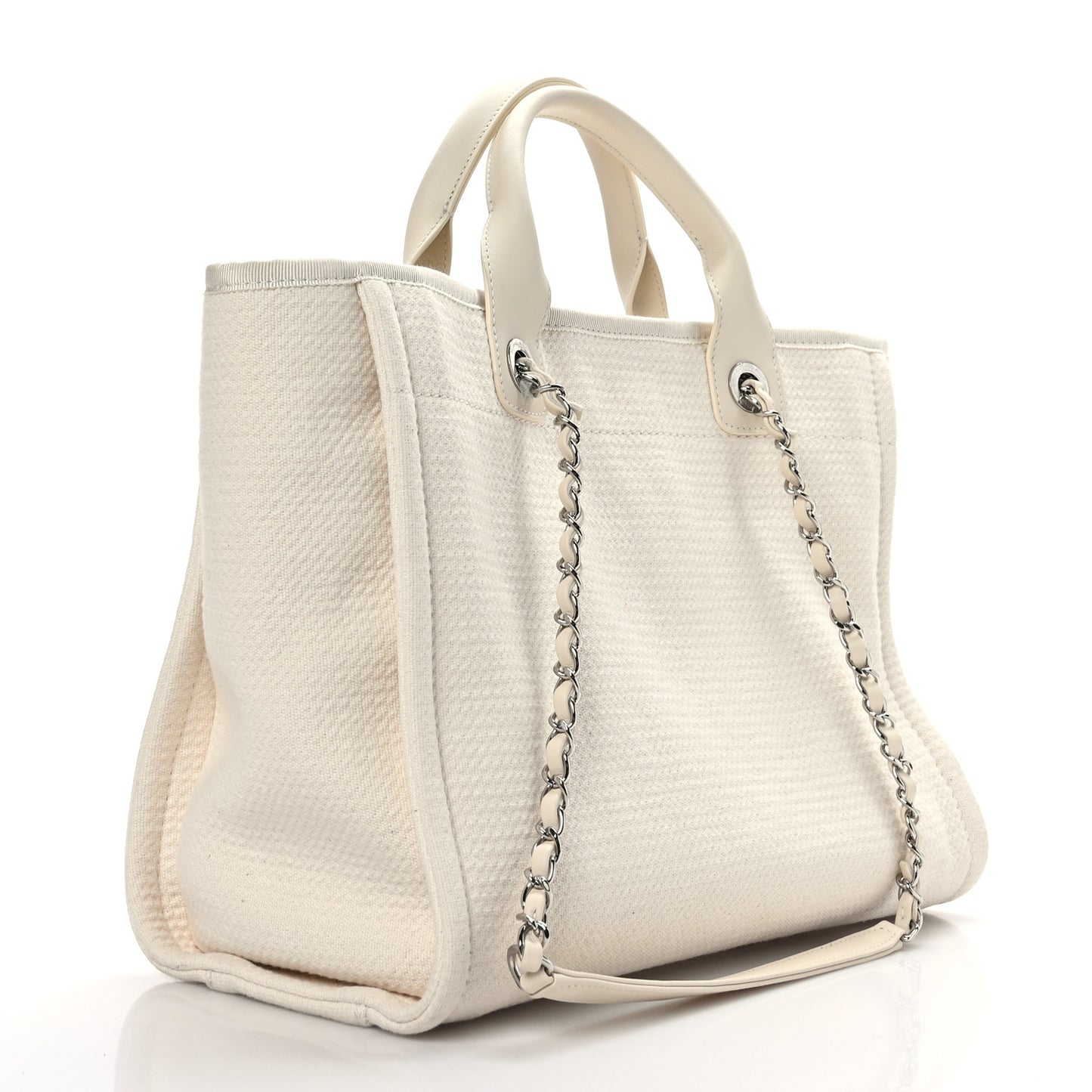 Mixed Fibers Small Deauville Tote White