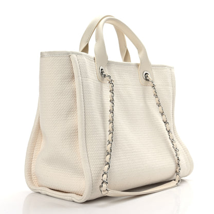 Chanel Mixed Fibers Small Deauville Tote White 4 of 10