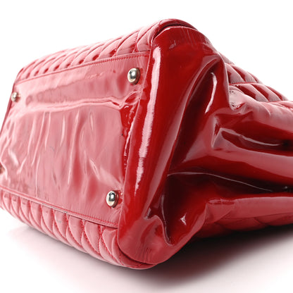 Chanel Patent Quilted Large Just Mademoiselle Bowling Bag Red 18 of 19