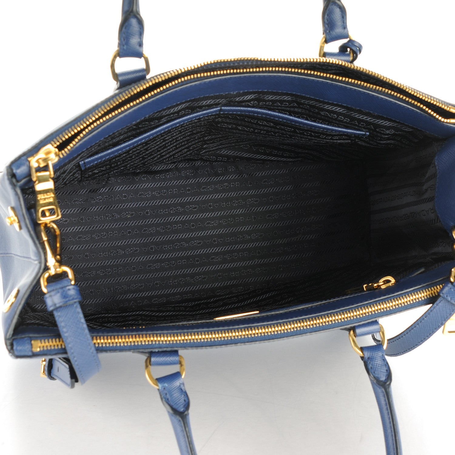 Prada Saffiano Medium Galleria Double Zip Tote Bluette 5 of 9