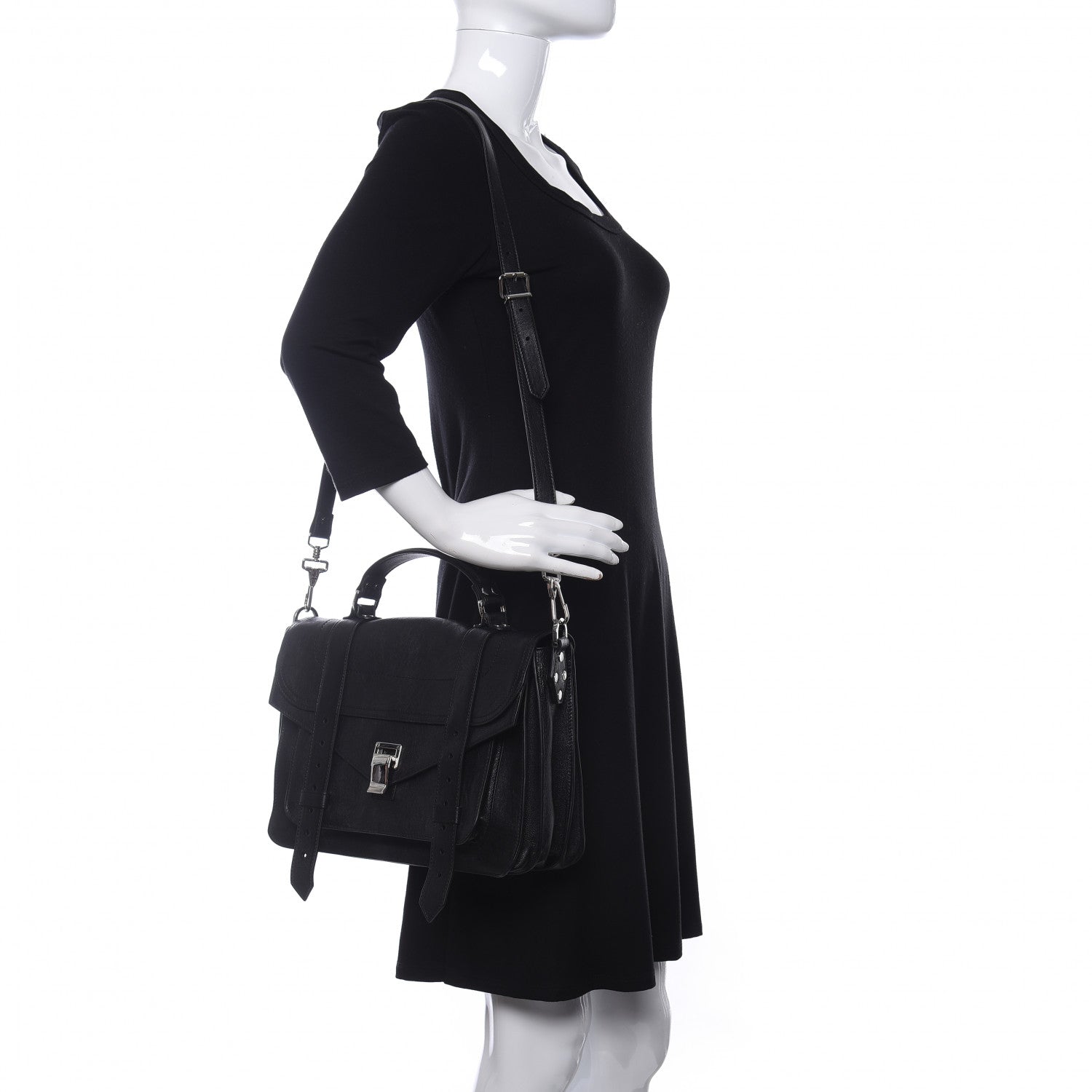 Proenza Schouler Lambskin PS1 Medium Satchel Black 2 of 9