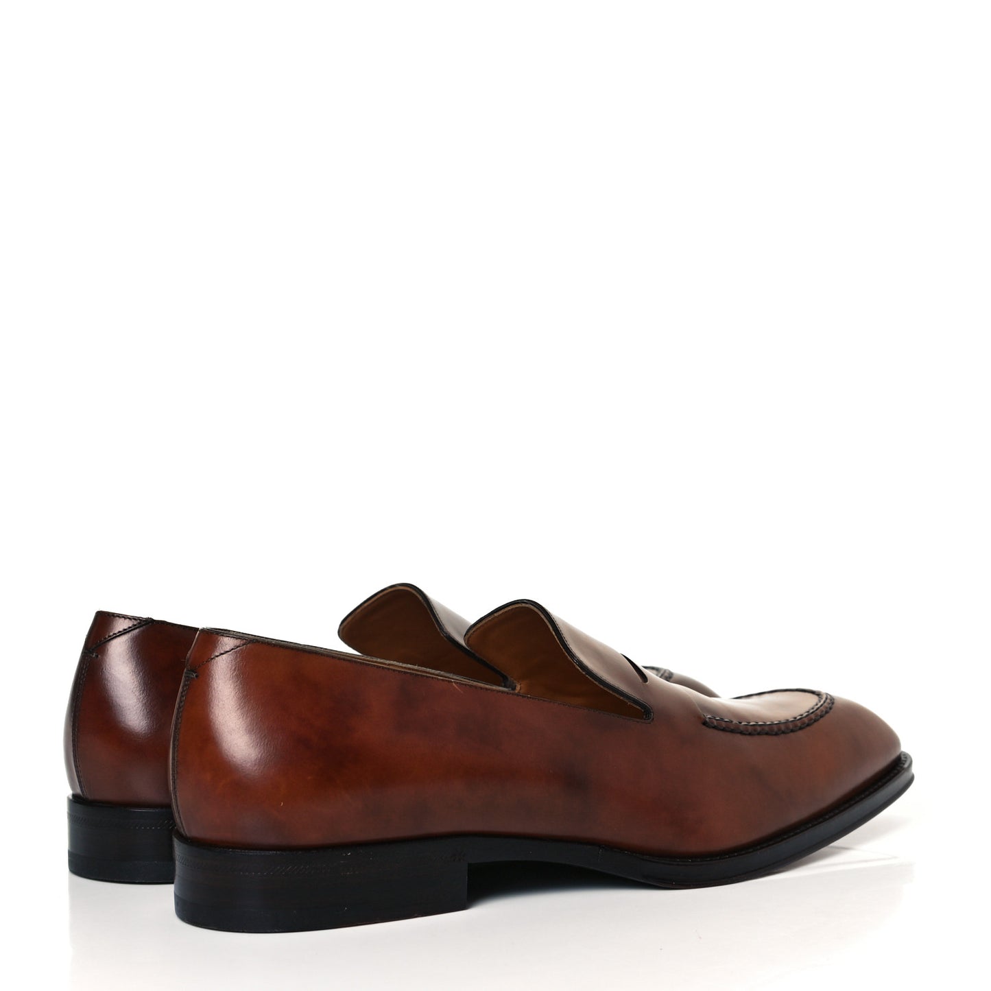 Waxed Calfskin Mens Vendome Loafers 8.5 Brown