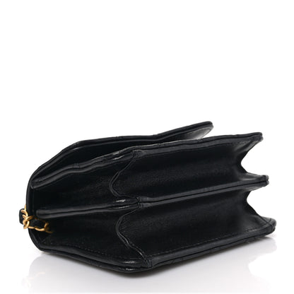 Chanel Lambskin Quilted Chain Top Handle Clutch With Chain Black 4 of 10