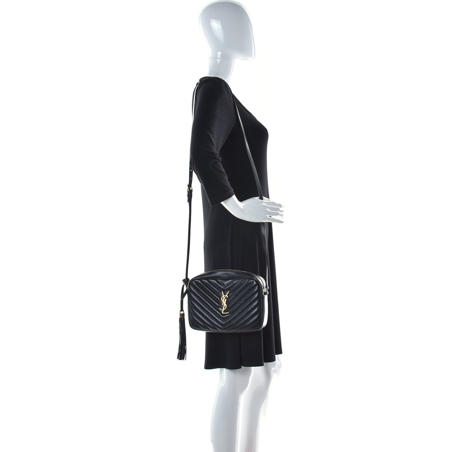 Calfskin Matelasse Monogram Lou Camera Bag Black