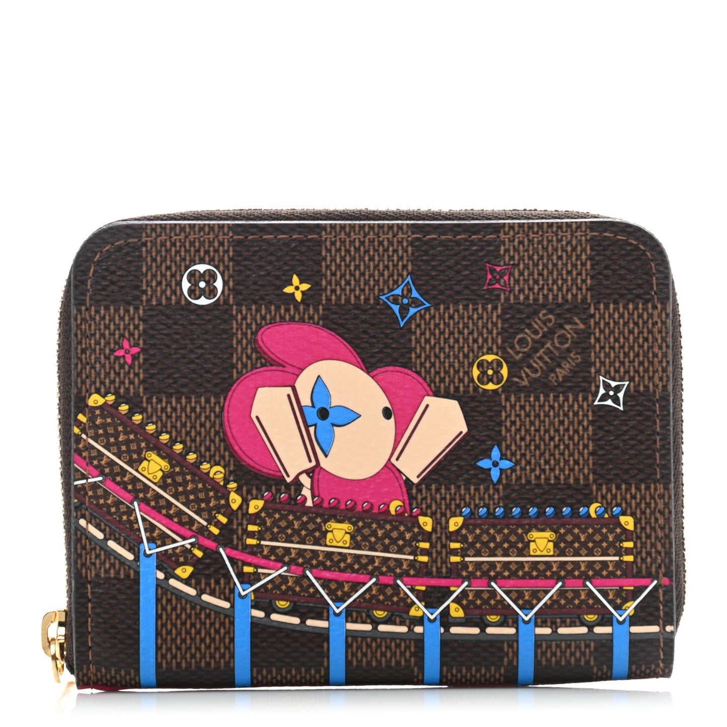 Damier Ebene 2020 Christmas Animation Roller Coaster Zippy Coin Purse Pivoine